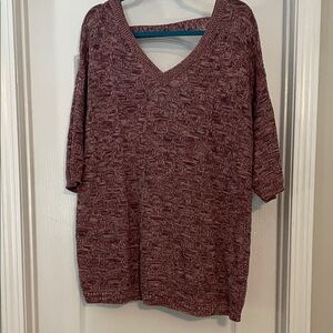 Elegant V-Neck Sweater in Burgundy